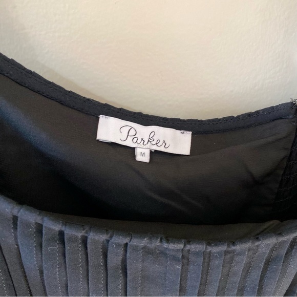 Parker June Embroidered Maxi Dress Black White Added Straps Medium - Picture 10 of 11